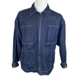 Jordin Mens Blue Denim Jacket Full Zip Cotton Casual Workwear Style Size L